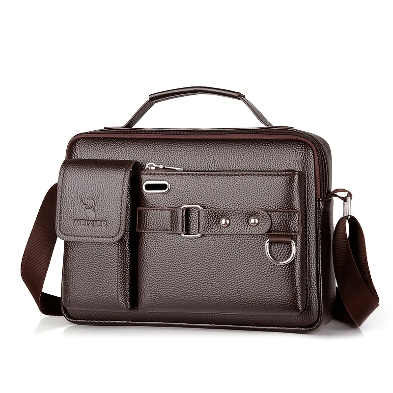 Stilvolle Umhängetasche für Herren mit verstellbarem Riemen, Business-Casual-Einsatz, perfekt für Pendler, Arbeit, Alltagsutensilien – Detail 7