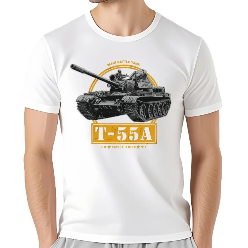 Camiseta de manga corta para hombre, camisa informal de 100% algodón con cuello redondo, tanque de batalla principal s