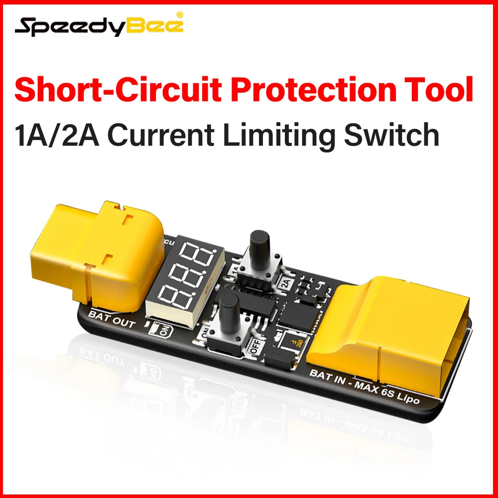 SpeedyBee Anti Short Circuit Module 4-6S 1A/2A Current Limiting For RC Flight Stack