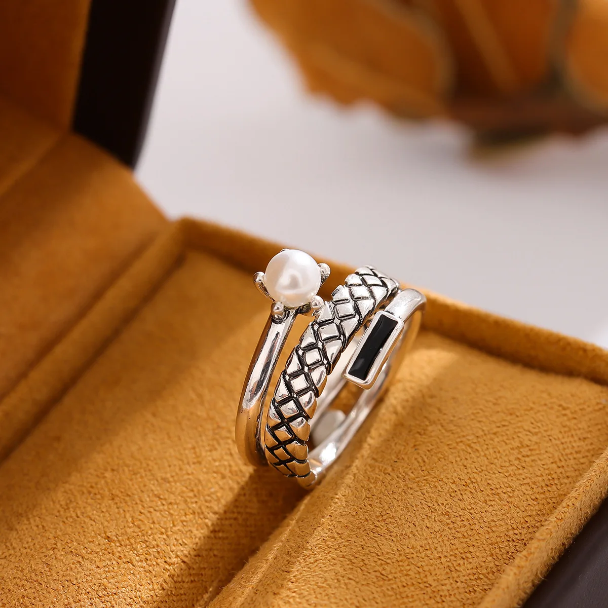 Women's 925 Sterling Silver Retro Snake Pattern Ring