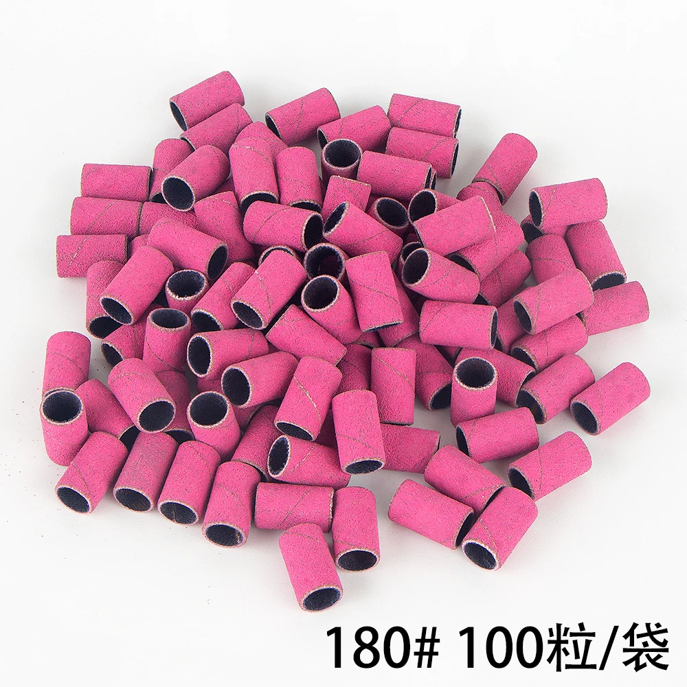 100개 로즈 네일 샌딩 밴드 전동 네일 드릴 비트 UV 젤 아크릴 제거용 네일 샌드밴드 액세서리