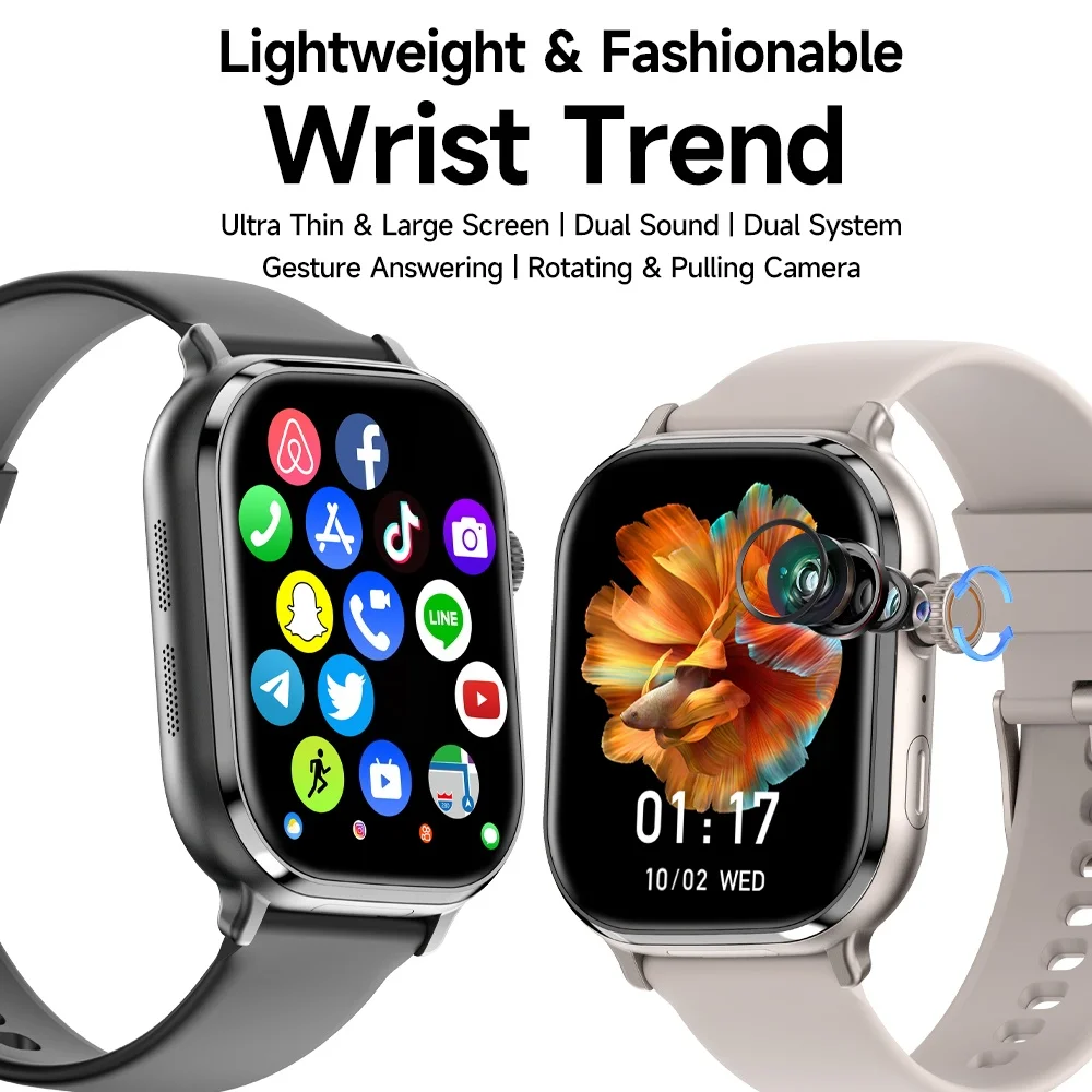 VP29 Smart Watch 5G Android 10.0 256GB Storage 4G/5G LTE Sim Card GPS WIFI 2.29 inch 490*580 Amoled NEW Smartwatch Rotary Camera