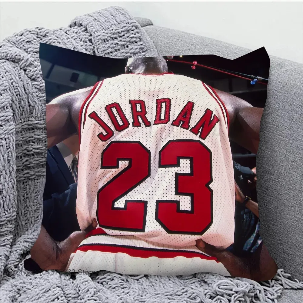 1PC Basketball Star Michael Jordan Pillow Case Square Pillow Cushion Cover Bedroom Sofa Room Decoration Casual Pillow Cover view 3