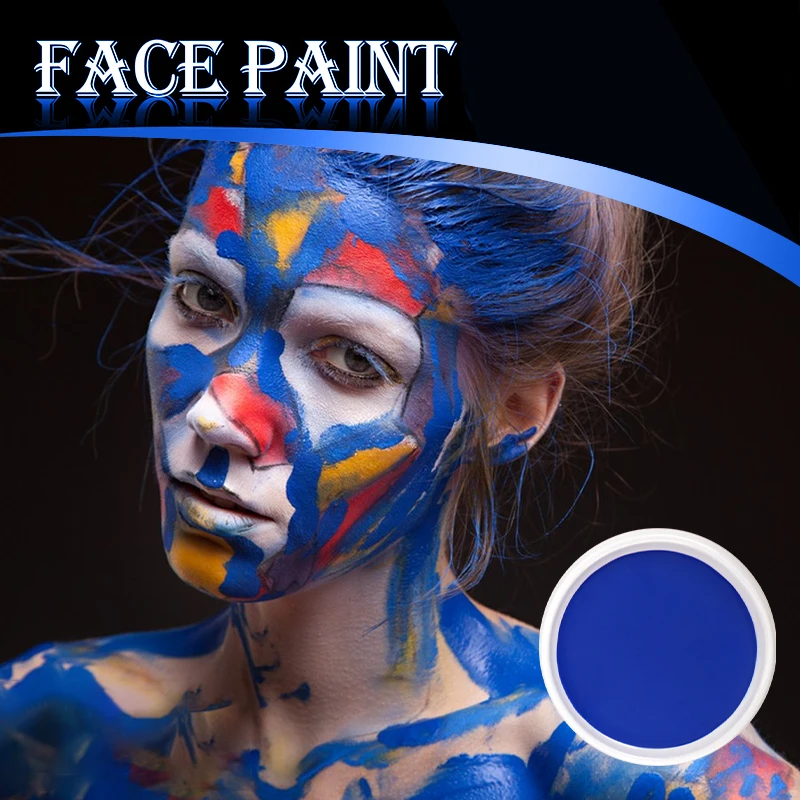 6色モノクロフェイスペイントブラシセット、子供用パーティー水性フェイスペイントセット、ハロウィンボディメイクパレット