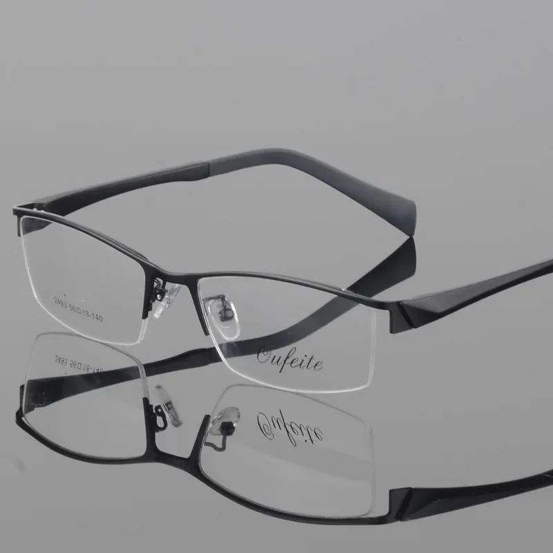 58-16-140 Metal Glasses Frame Men's Half Rim Glasses Optical Prescription Glasses Large Prescription Lens Additional Purchase