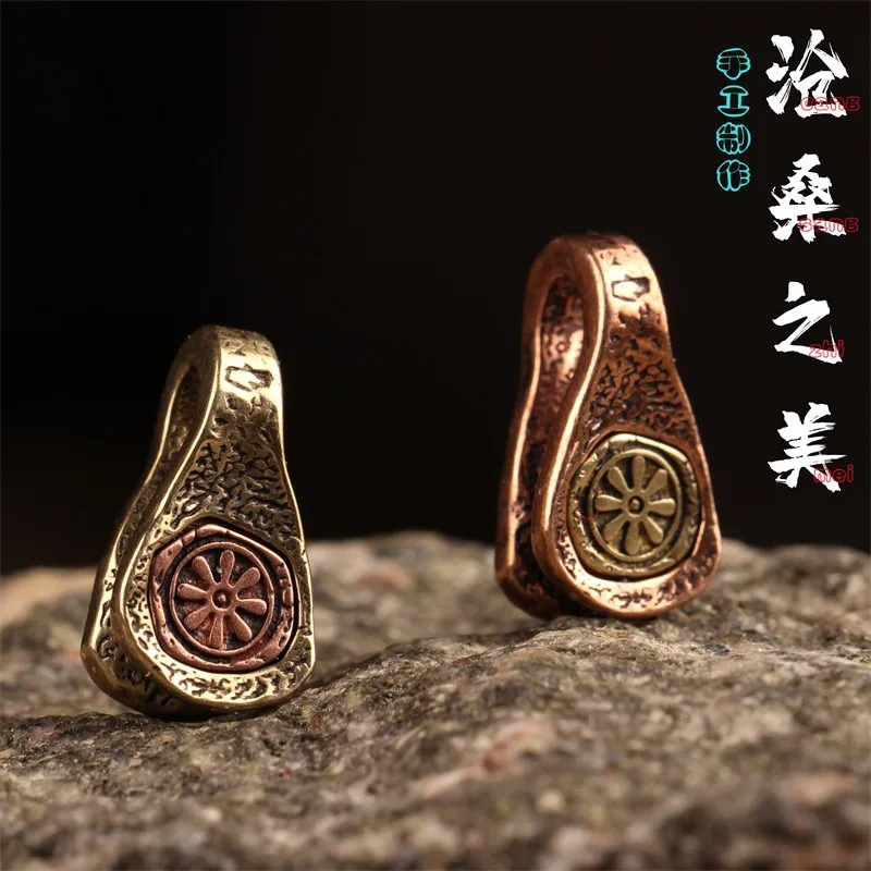 

Vintage Tibetan Buddhist Mala Galsang Flower Clip Brass Copper for Vajra Star Moon Beads Handmade Daily Jewelry Creative Gift