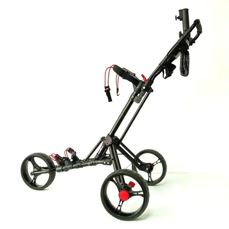 

New Folding Aluminum Alloy Golf Trolley Multifunctional Foldable Golf Pull Cart With Three Wheels Bottle Holder Umbrella Bracket