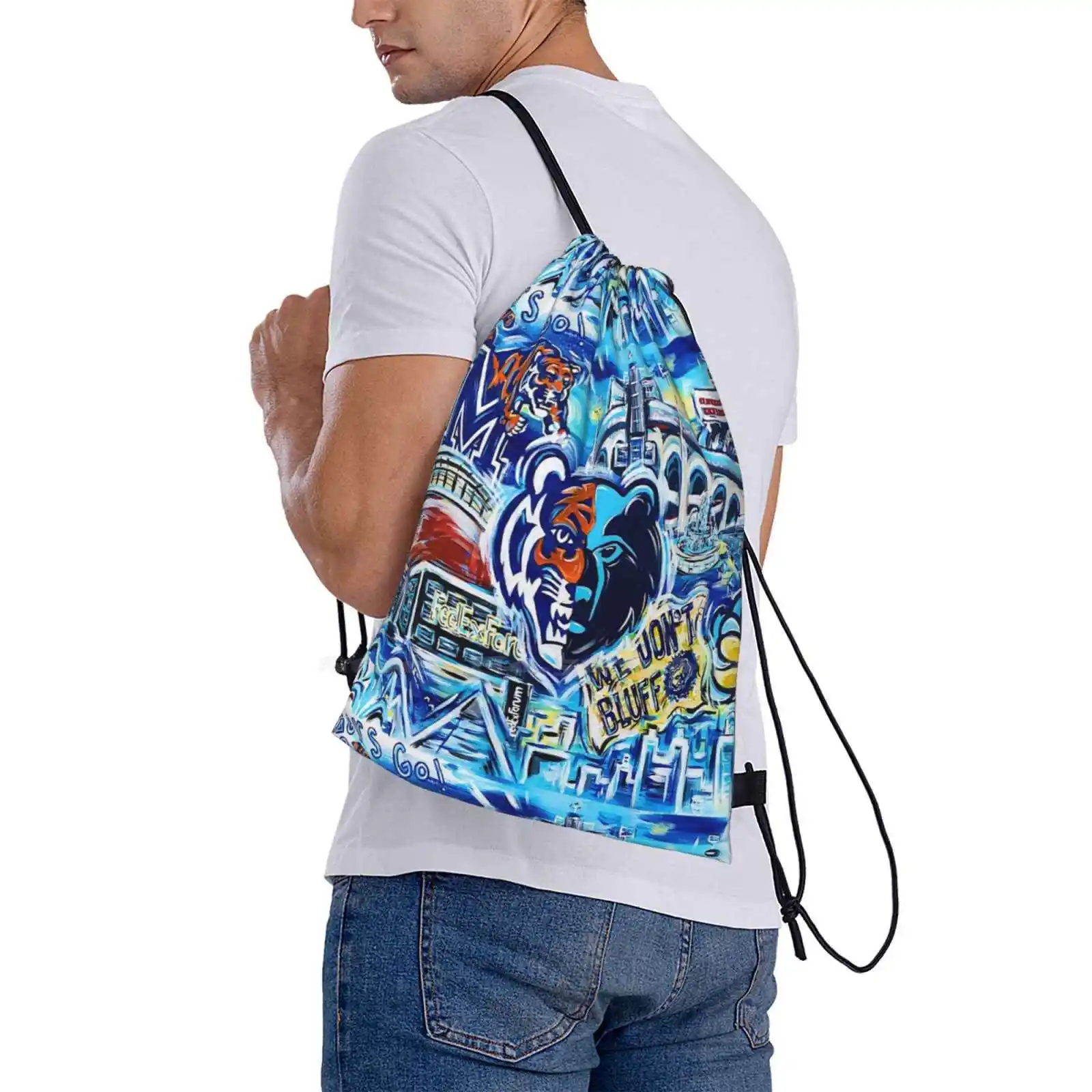 Pop Art Memphis Sports Hot Sale Schoolbag Backpack Fashion Bags Sports Memphis Tigers Tailgating