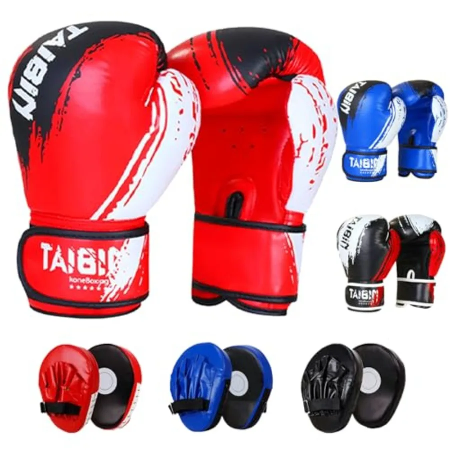 

2-in-1 Boxing Gloves and Punching Mitts Set for Youth, 6 oz Boxing Gloves and Boxing Pads, Boxing Training Equipment for Punchi