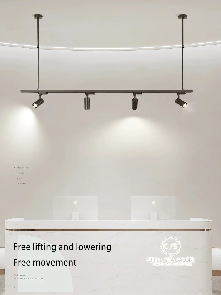 Led Track Light Telescopic Boom Rail Ceiling Lamp Hanger Rod Spotlight Surface Mounted Lighting Fixture For Clothes Shop Home