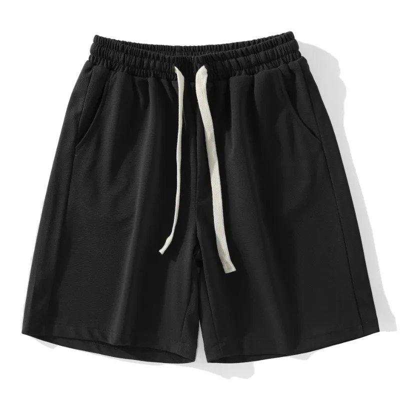 American shorts men's summer trend loose solid color versatile casual sports five quarter pants thin ins high street pants