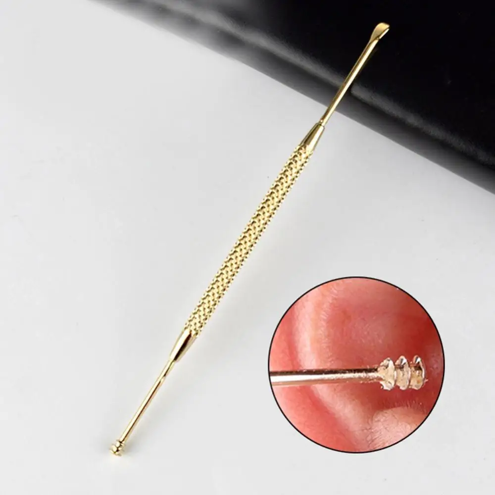 Double-Ended Stainless Steel Spiral Ear Pick Spoon Ear Wax Removal Cleaning Tool