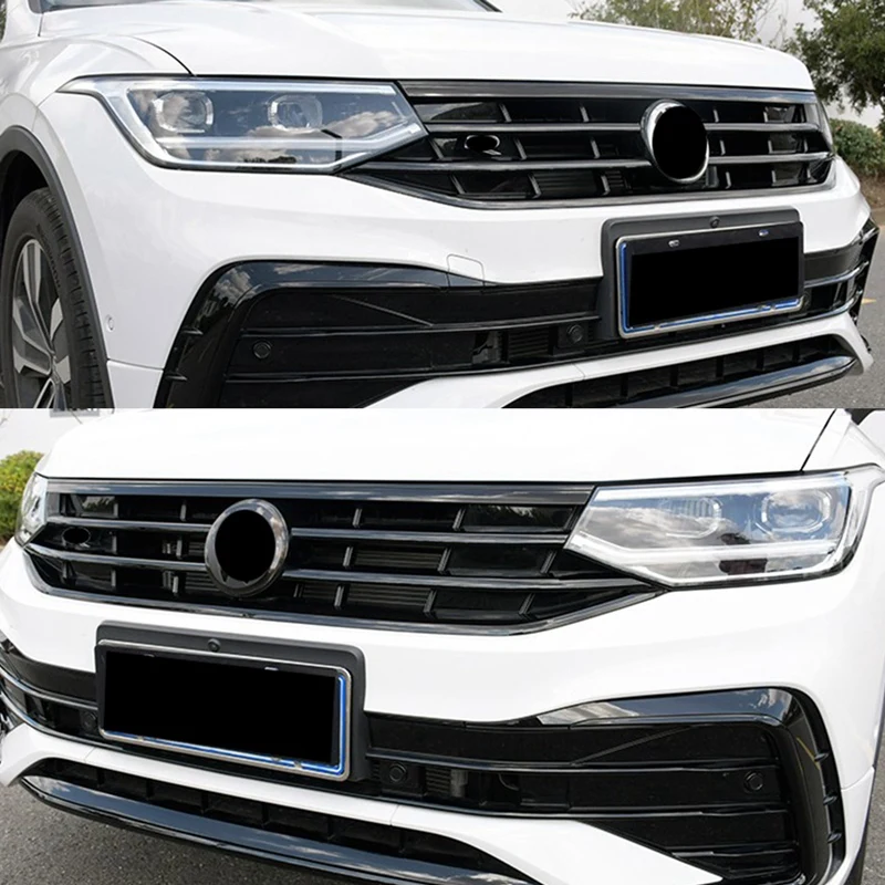 AU05 -Car Front Grille Cover Strip Trim Modification Decoration For Tiguan 2020 2021 2022