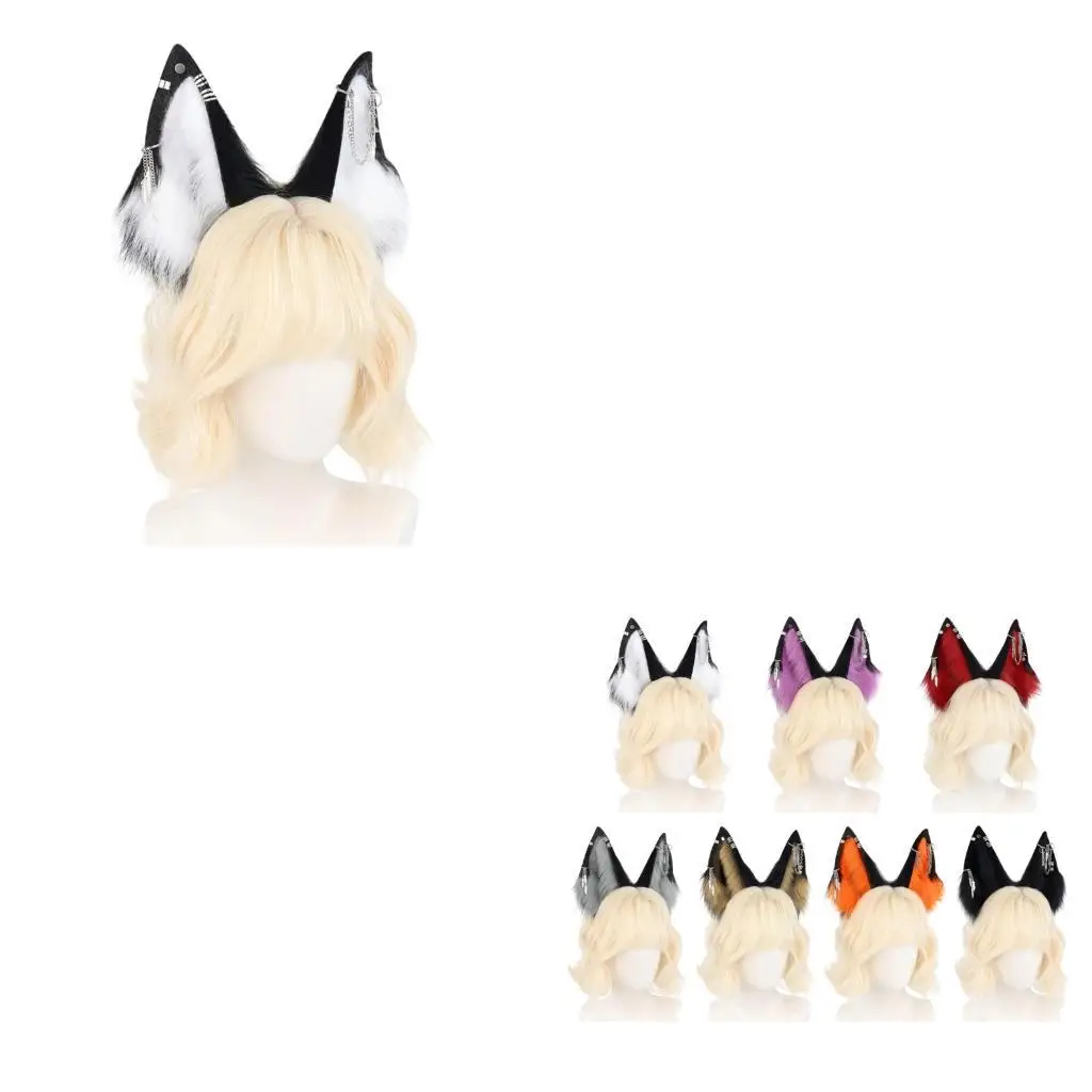 

Character Role Playing Animal Ear Headbands Soft Plush Wolf Ear Hairband Hair Decoration for Costume Enthusiasts