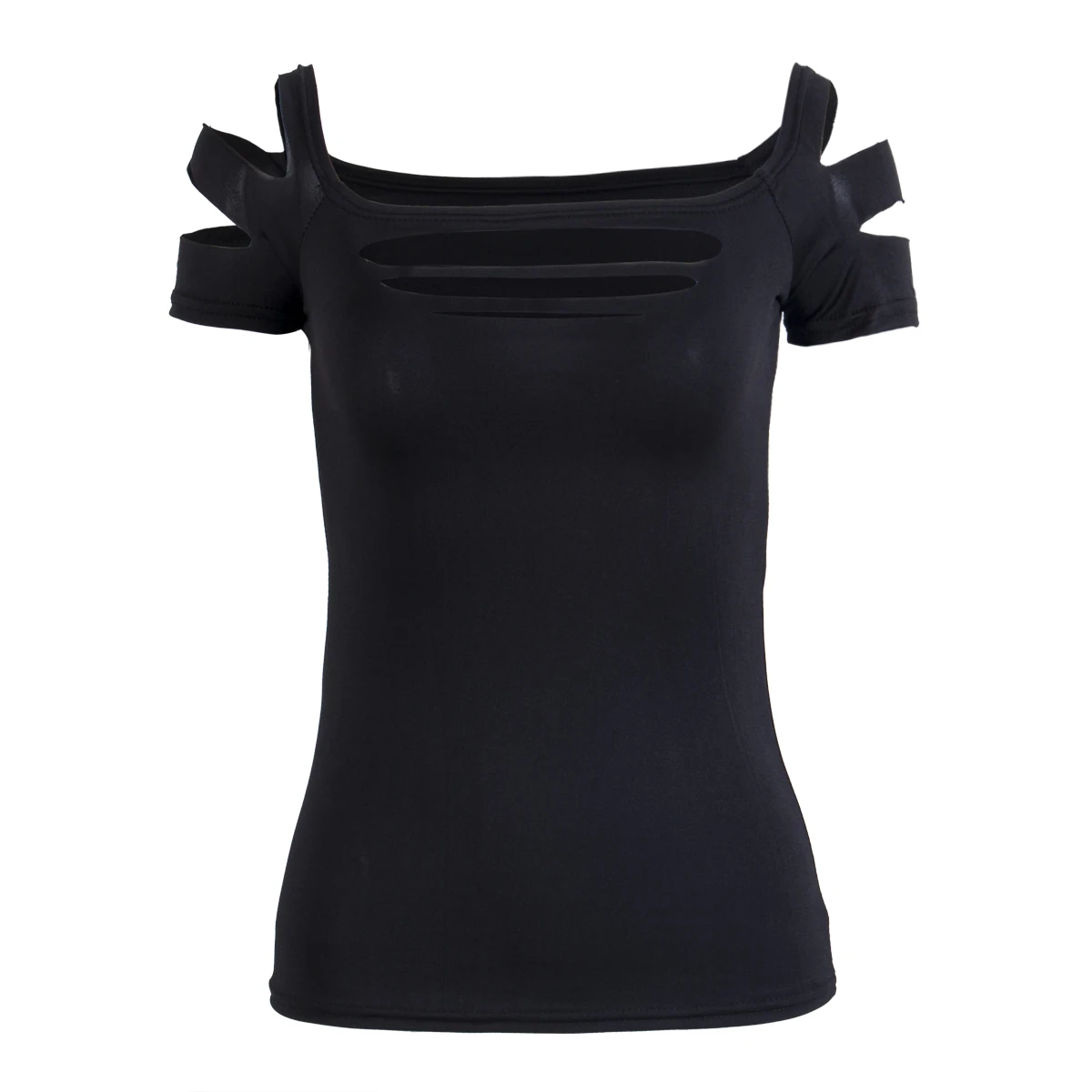 Busto di esposizione Sexy caldo canotta cava canotta donna Sexy top Club Wear camicetta camicia t-shirt da donna camicie estate nera