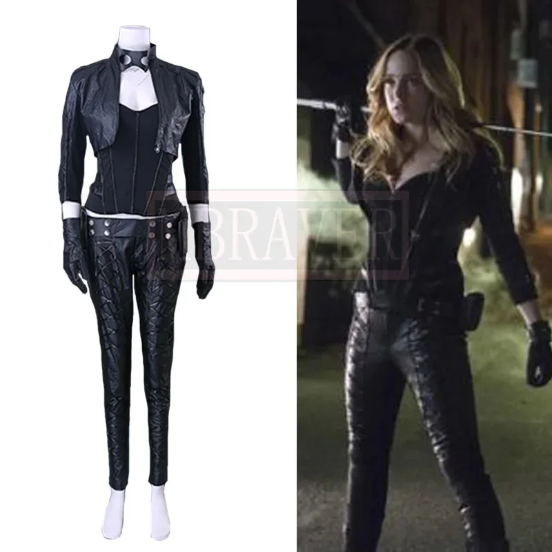 DY20Superhéroe negro canario Dinah Laurel Lance disfraz Cosplay traje de fiesta de Halloween hecho a medida cualquier tamaño 25