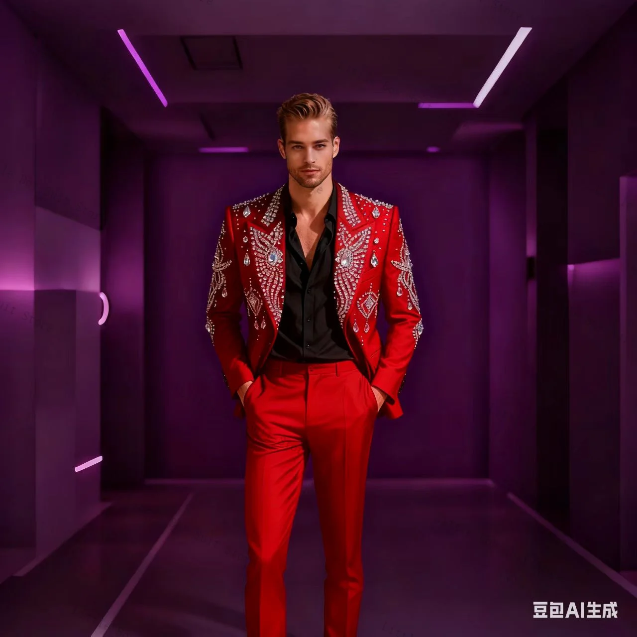 Ensemble de costume 2 pièces pour hommes, cristaux bleus, veste, Blazer, pantalon, smoking de mariage, coton Jacquard, manteau formel de fête au bureau, personnalisé