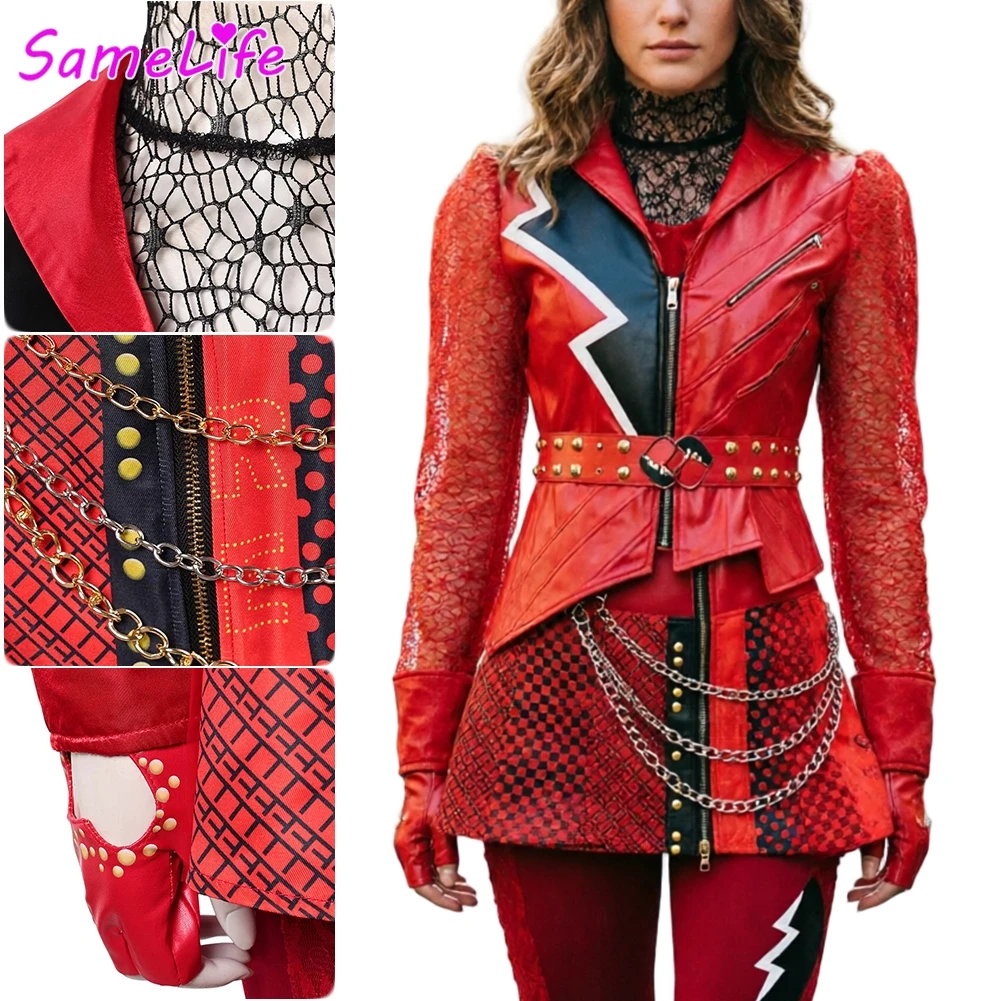 Costume de princesse rouge pour femme, déguisement de cosplay fantaisie, film Descendants 2026, tenue de fête pour adulte, Halloween