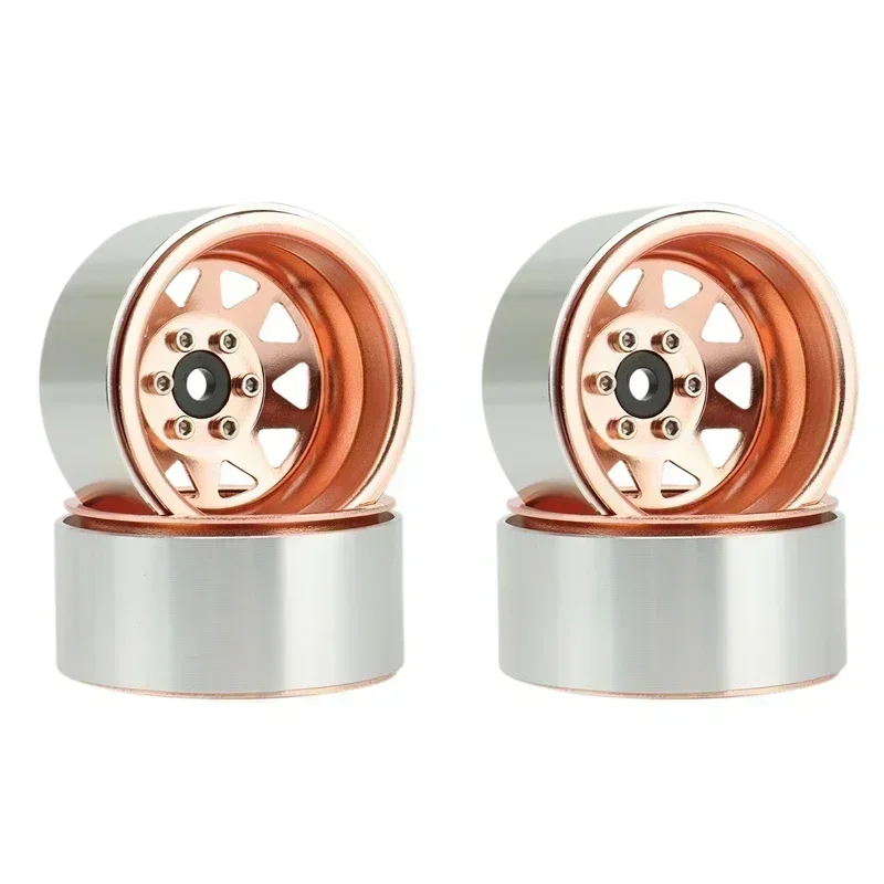 4PCS Deep Dish Wagon 1.9 Metal Beadlock Wheel Hub Rim for 1/10 RC Crawler Axial SCX10 90046 Trxs TRX4 RC4WD D90