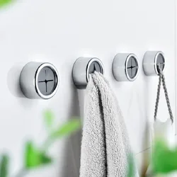 Kitchen Wall Mounted Mop Holder Bathroom Towel Holder Traceless Metal Hook Rack Home Appliance Storage