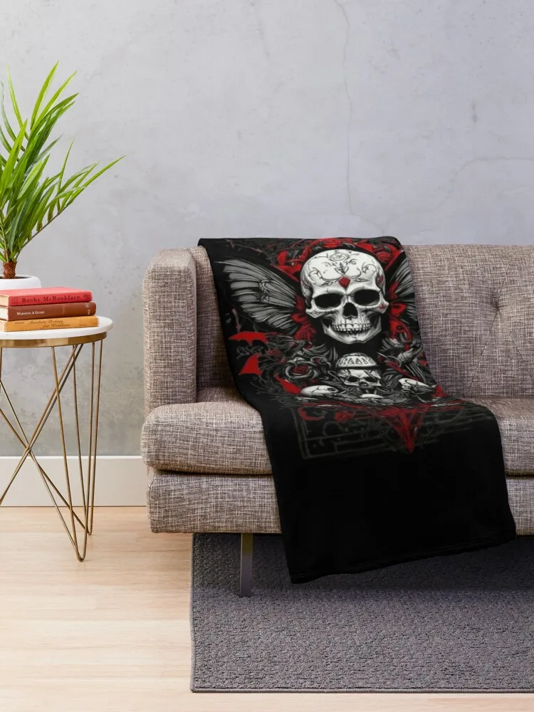 Nocturnal Reaper's Embrace - Throw Blanket wednesday Sofas Flannels Summer Beddings Blankets