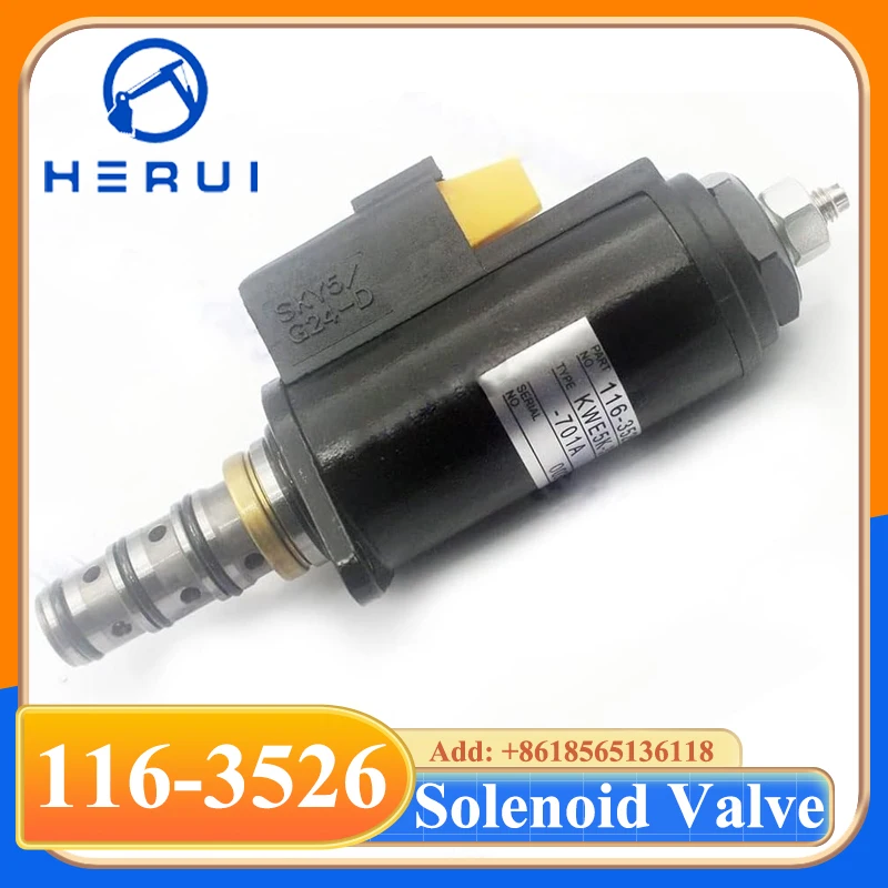 116-3526 1163526 315-4412 3154412 Excavator Rotary Motor Solenoid Valve KWE5K-31/40E30-701A for E320B E320C E325B