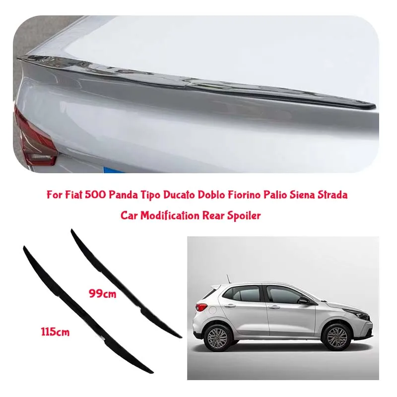 For Fiat PVC Material Car Special Tail Wing Punch-Free Integrated Paste Auto Spoiler car wing