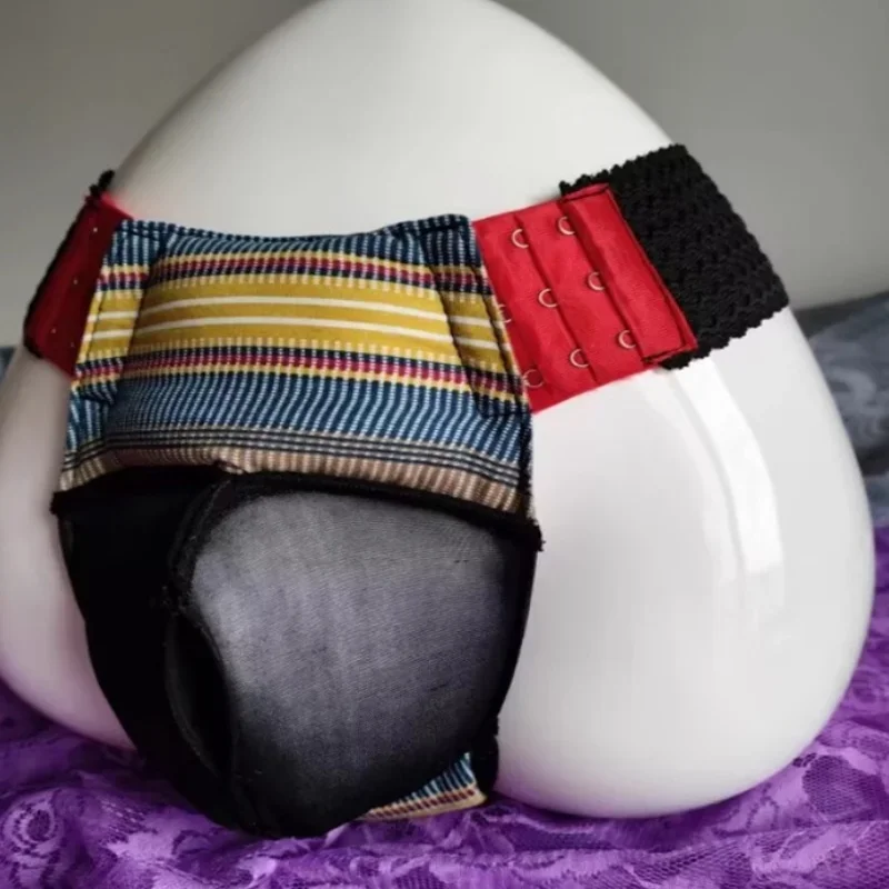 Homme Sexy rose dentelle florale string bas ouvert poche convexe slips rempli de coton épais gonflé t-back bande hygiène culotte BF fête