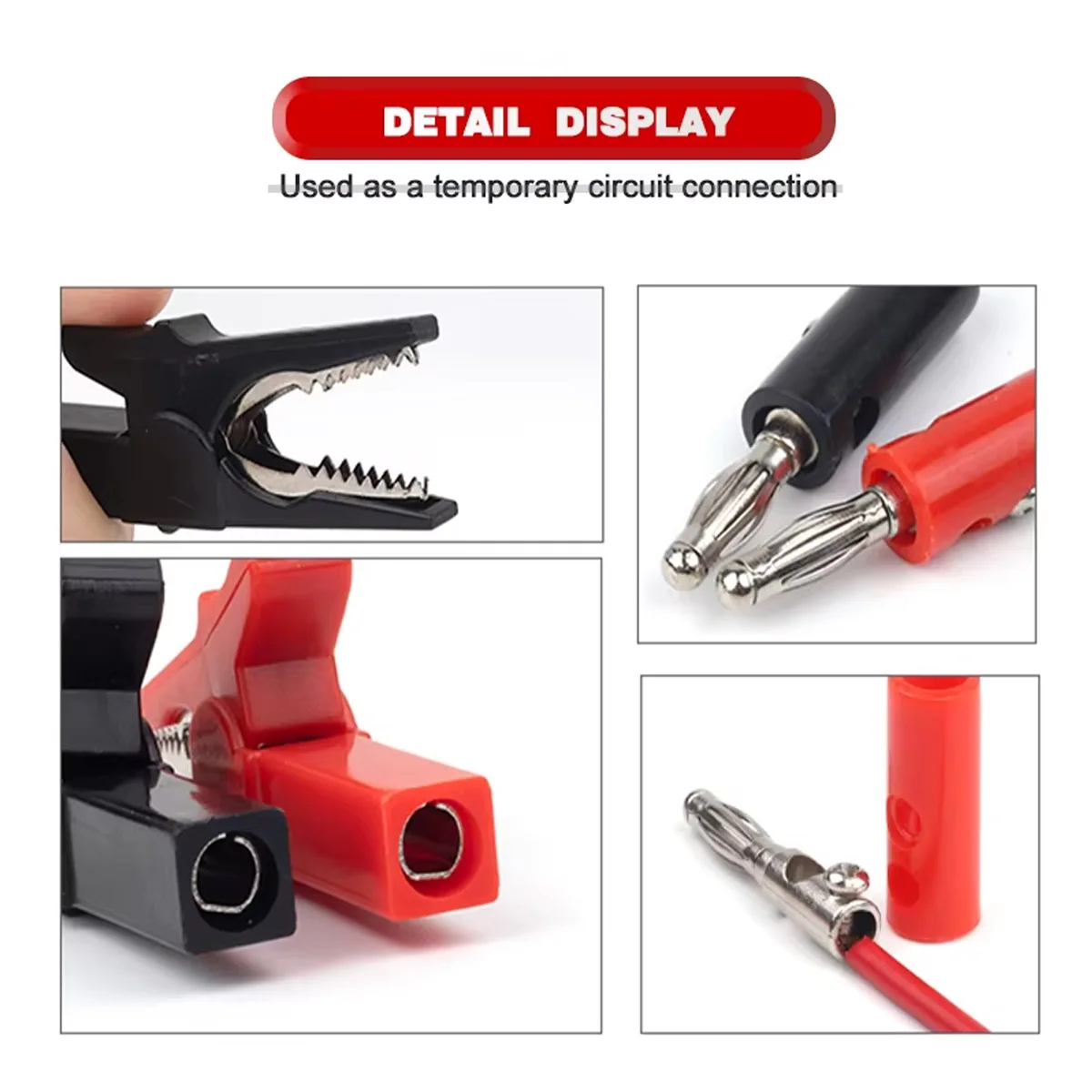 1Set Alligator Clip Test Lead Kit 4mm Banana Plug Insulated Crocodile Clamp For Multimeter Electrical Circuit Test Repair Tool