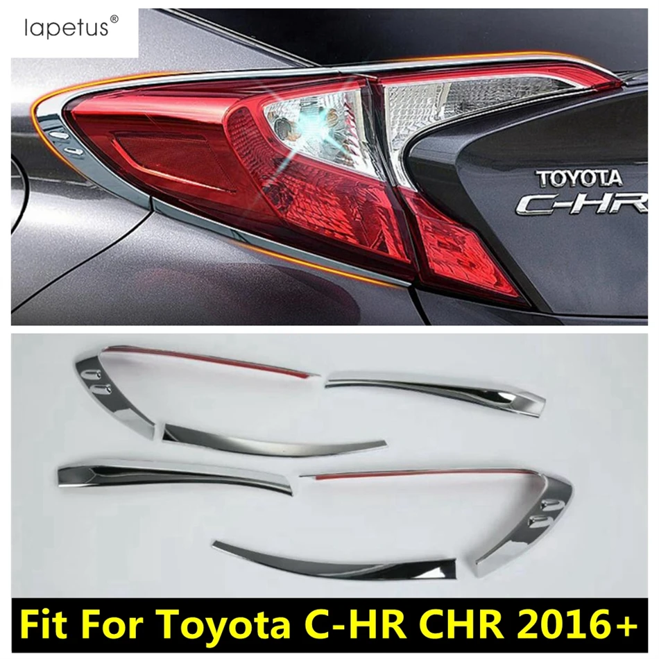 

Rear Trunk Tail Gate Lights Lamps Eyelid Eyebrow Strip Cover Trim ABS Chrome Accessories Exterior For Toyota C-HR CHR 2016 -2021