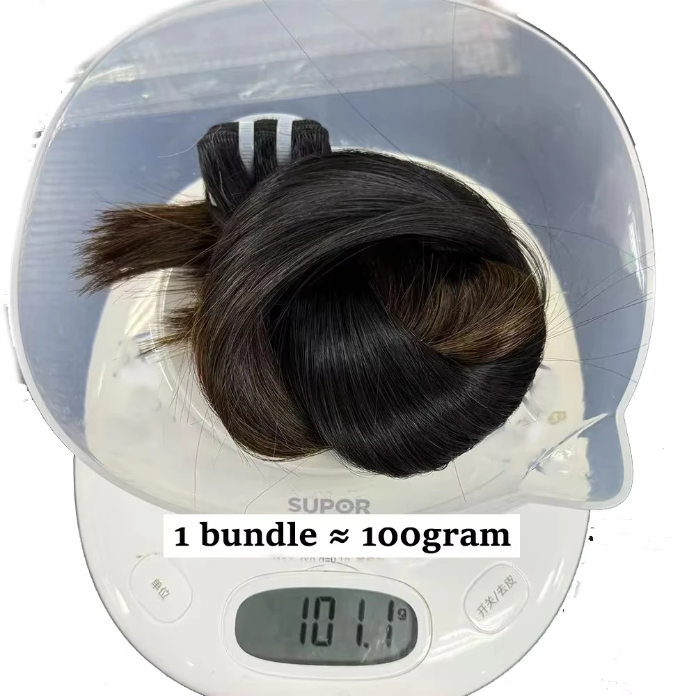 16A Bundel Rambut Manusia Lurus Tulang Mentah Vietnam Ditarik Ganda 1BT4 Ombre 100% Perawan Diproses 100G/Bundel