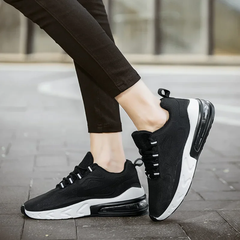 Tênis de corrida masculino leve antiderrapante tênis casuais masculino cor bloqueada sola grossa confortável macio rendas sapatos esportivos masculinos