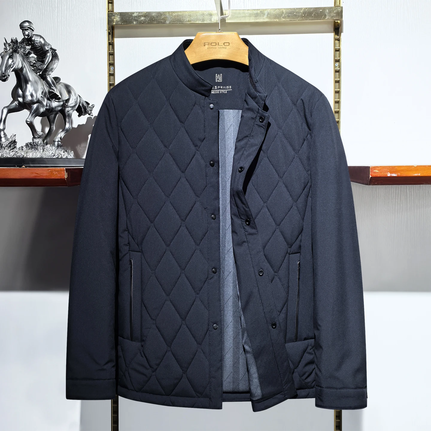 

Paul Winter New Men's Cotton Jaet Silk Reed Collar Lightweight Busin Cotton Coat Warmth Stand Fit Busin Gentleman ...