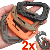 1/2pcs D-type Plastic Steel Tactical Molle Quick Hook Hanging Buckle Clip Outdoor Camping Backpack Bag EDC Tool Accessories