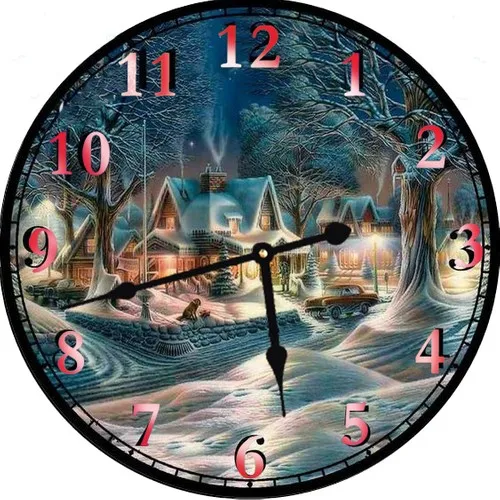 Markakanvas Wood Round New Year Wall clock