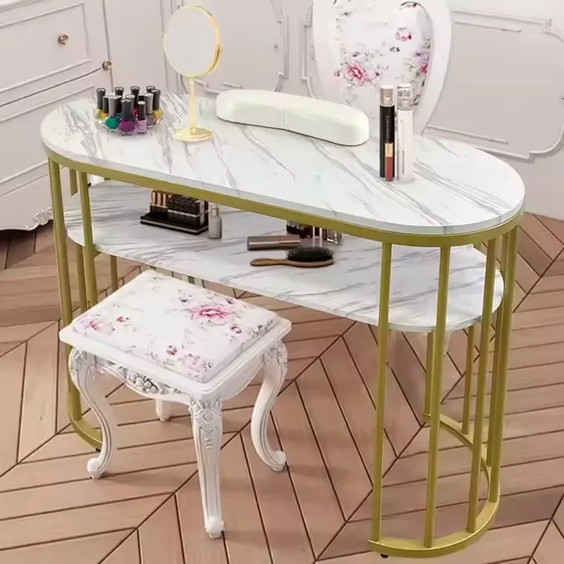 Luxury Wooden Manicure Table Simple Art Fashion Salon Furniture Nail Station Best Selling Model