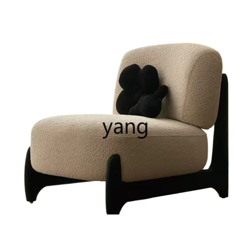 

LTT wabi-sabi wind lamb wool living room single sofa floor single chair