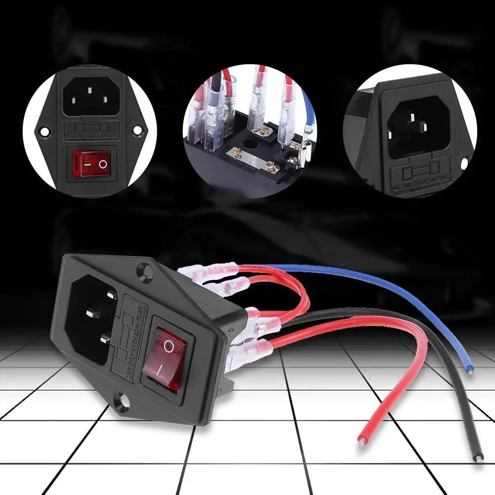 

10A 220 В/110 В предохранитель с розеткой предохранитель мужской выключатель питания детали принтера DIY аксессуар защита от коррозии для 3D-принтера