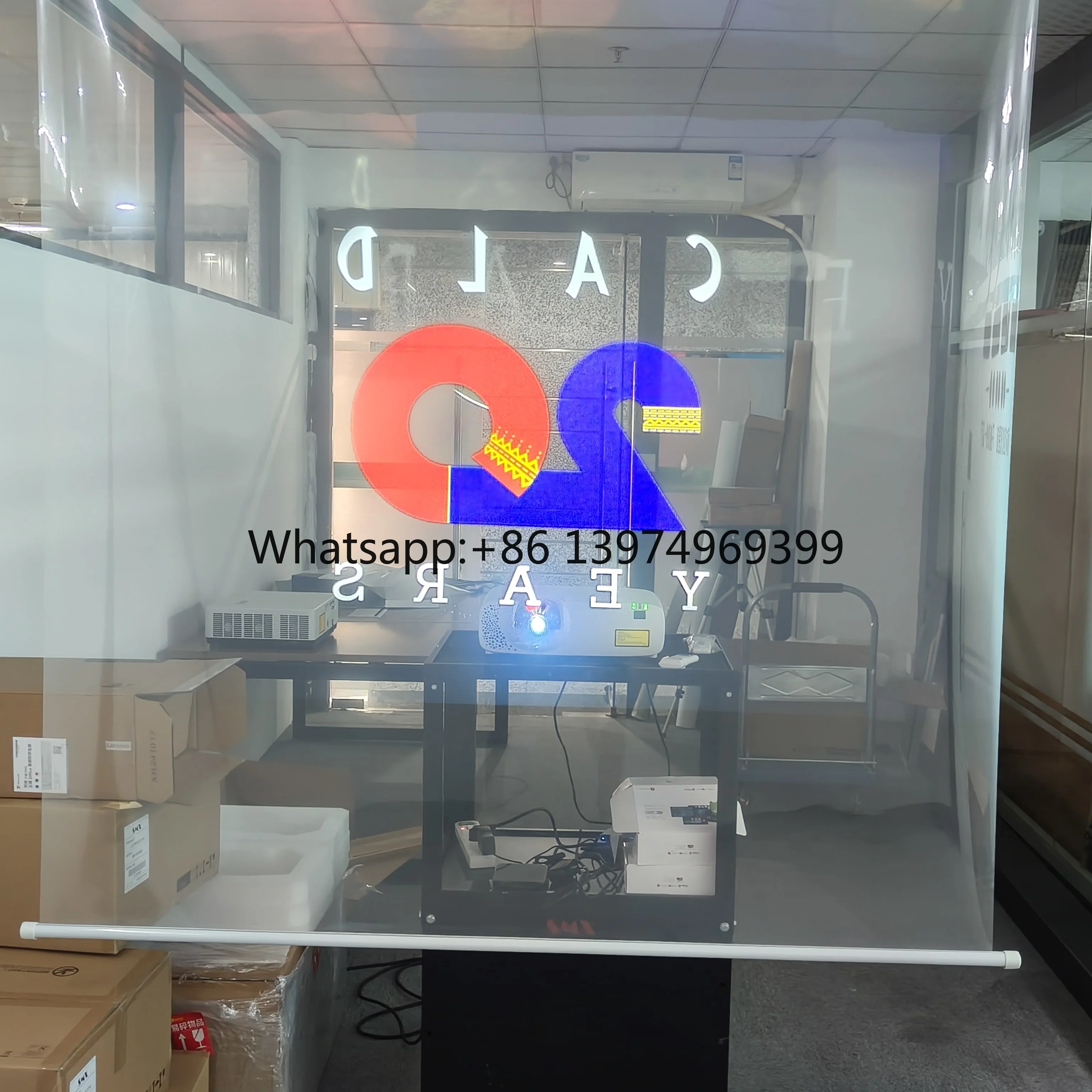 3D Interactive Double-Sided Imaging PET Crystal Holographic Projection Screen Phantom Imaging Glass Film Projection Screen