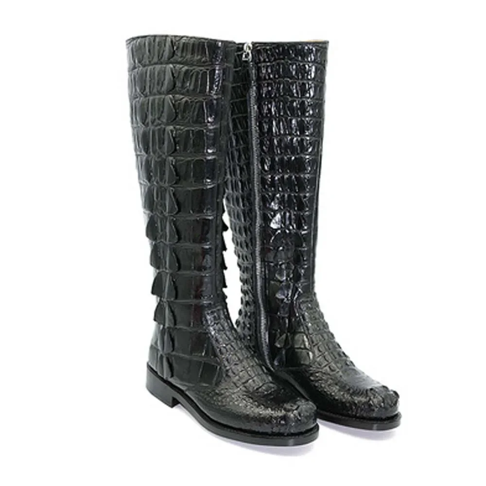 hulangzhishi crocodile leather  male crocodile boots Pure manual long boots Men boots