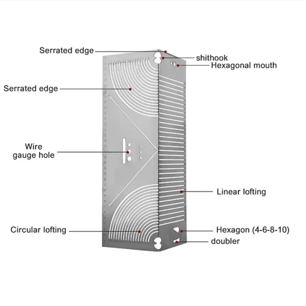 Stainless Steel Angle Arc Marking Tool Multifunction Smooth Arcs Pipe Cutting Guide Precise Angles Metal Marking