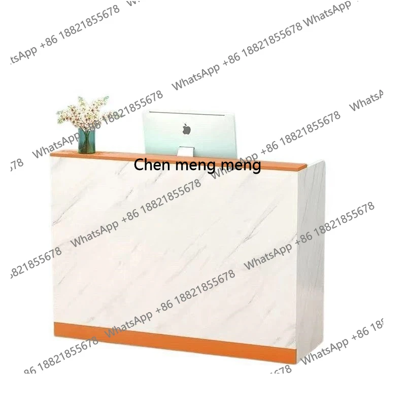 X مكتب الاستقبال، صفحة الخروج لصالون التجميل، متجر طلاء صغير، طاولة حديثة وبسيطة