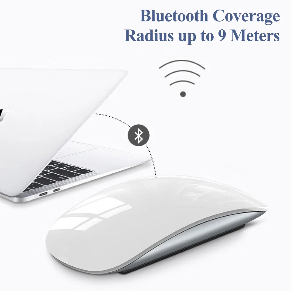 Bluetooth Mouse for Mac/iPad/iPhone Rechargable Quiet Slim Wireless Touch Mice Compatible with Tablet/MacBook Pro/MacBook Air