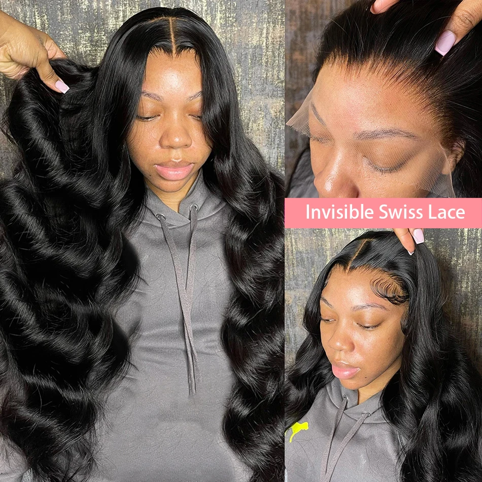 Perruque Lace Front Wig Body Wave brésilienne naturelle, cheveux humains, 13x6, 26 pouces, naissance des cheveux pre-plucked, avec baby hair, pour femmes