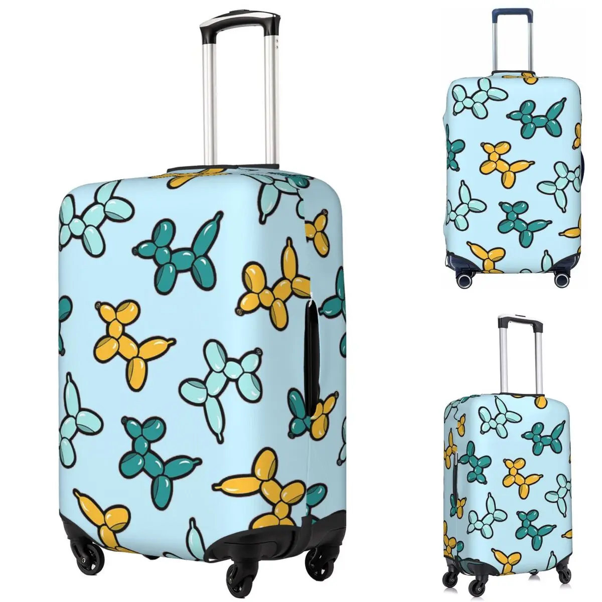 

Balloon Animal Dogs Pattern In Red Suitcase Cover Protection Elastic Travel Luggage Protector Covers for 18-32 Inch