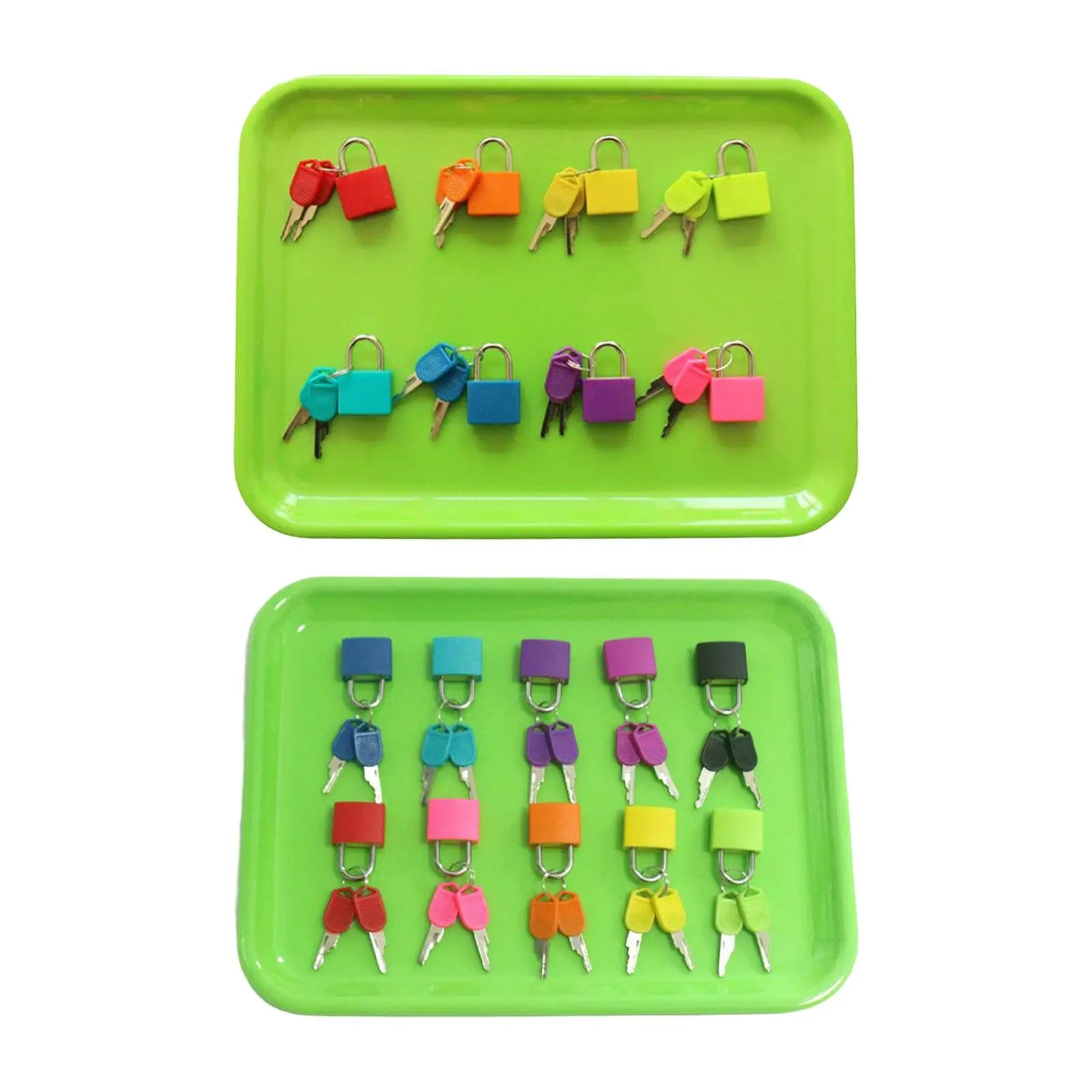 

Montessori Locks Keys Tray Set Unlocking Toys Color Recognition for Kids