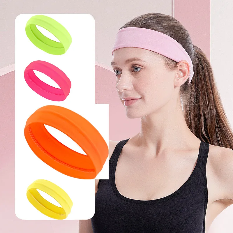 Yoga Sports Elastic Headband Solid Fitness Turban Headwear Sweatband Absorbing Sweat Hair Bands Thin Gym Running Hairband Hot