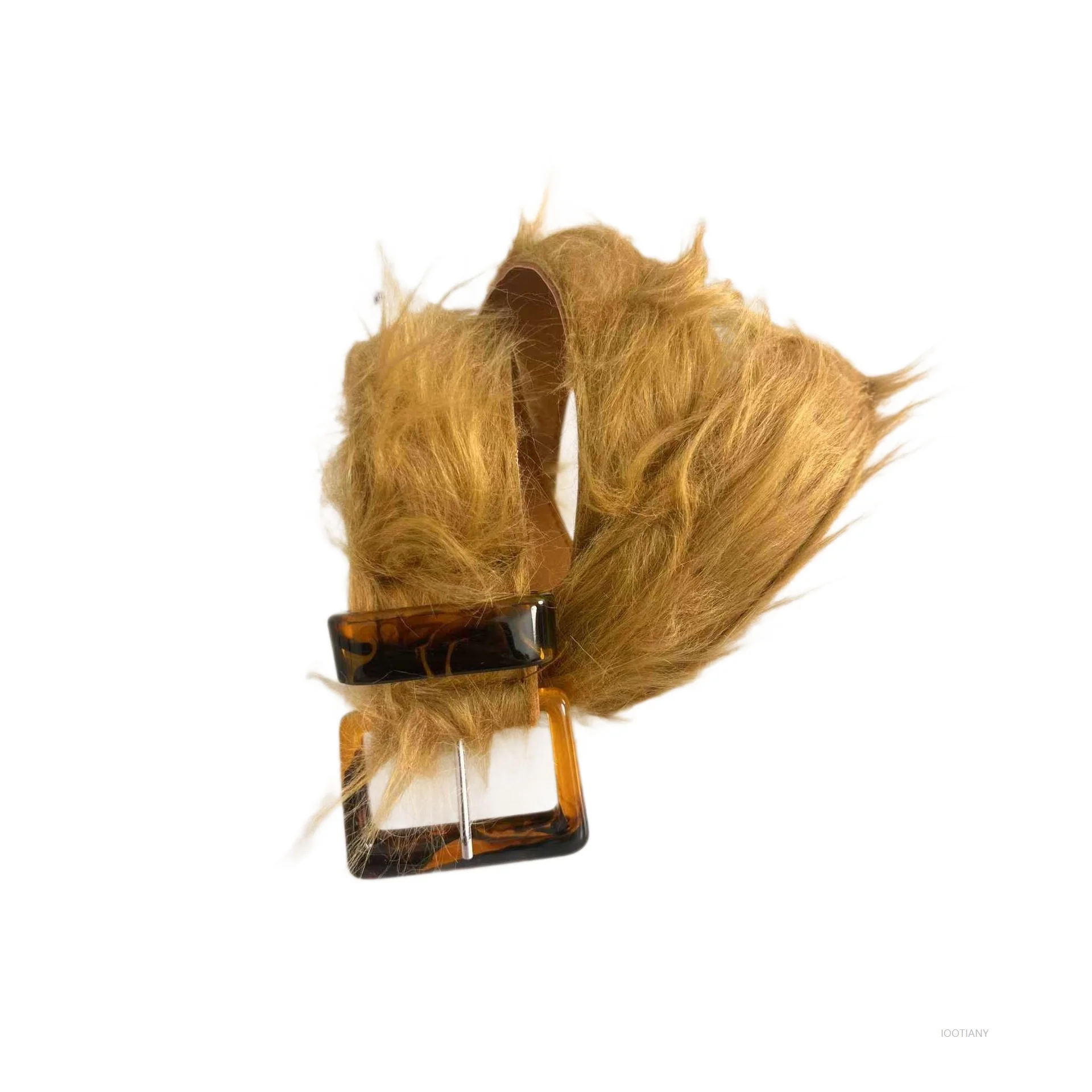 Viking Retro Plüsch Fell Gürtel Pelz Farbverlauf Gürtel Taille Dichtung Männer Und Frauen Cosplay Straße Trend Kühlen Pelzigen Gürtel Zubehör