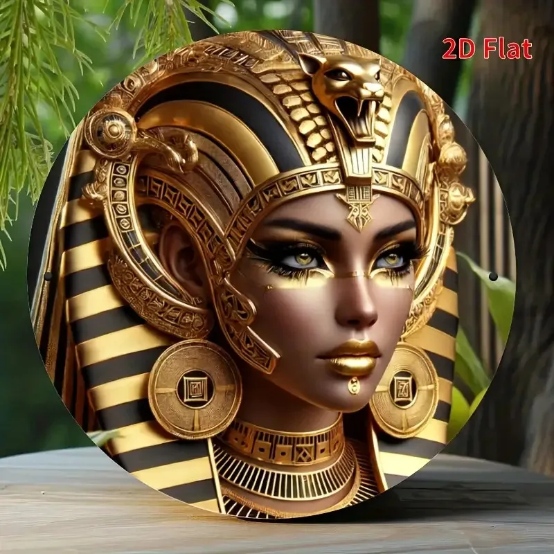 طباعة مسطحة ثنائية الأبعاد، قطعة واحدة، تصميم كويا مصري، طباعة مسطحة ثنائية الأبعاد، علامة معدنية دائرية مقاس 7.87 × 7.87 بوصة