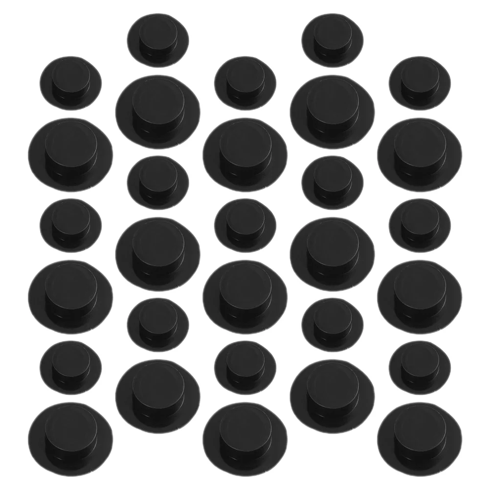 50 Pcs Black Plastic Clown Hat Christmas Decoration Mini Pieces 1 Set Decorative Hats Tiny Plushies